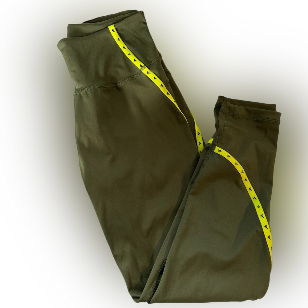 Adidas Medium Leggings in pickle green and bright yellow